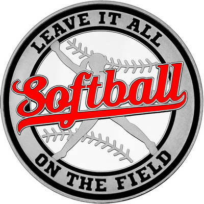 Red "Softball" with Black Outer Circular Borders